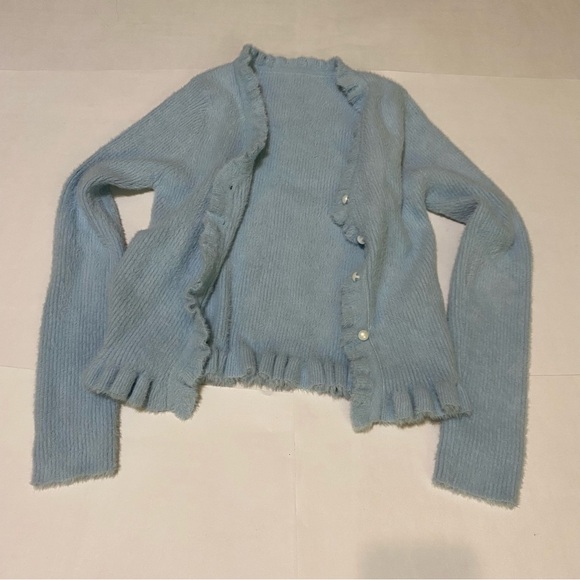 59. SHEIN Soft Blue Cardigan Sweater - Picture 5 of 8